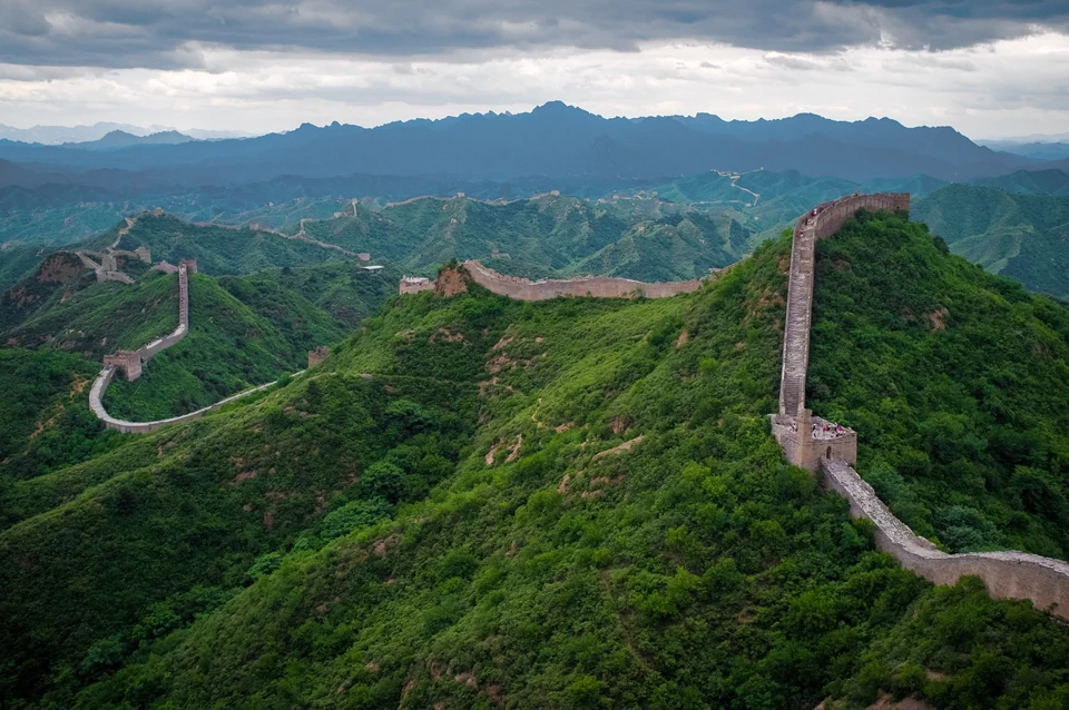 Restored brick Great Wall and watchtowers at Jinshanling in Hebei province