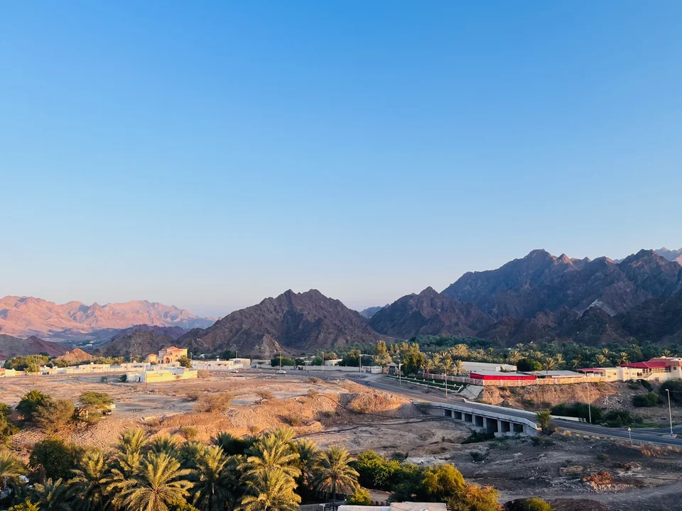 Mountains behind Hatta Heritage Village near Hatta, Dubai, United Arab Emirates