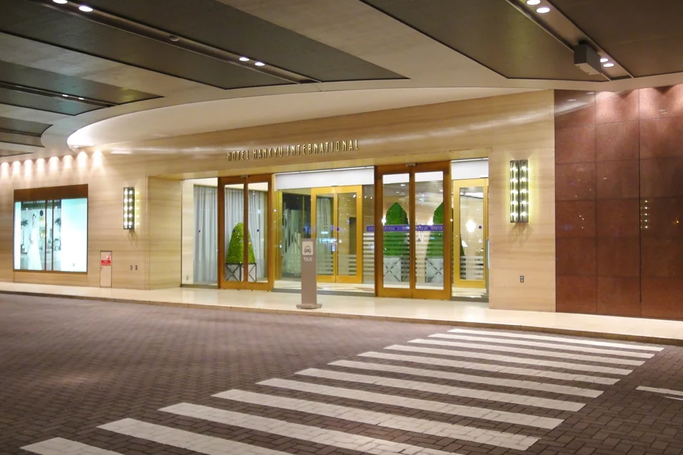 Entrance of Hotel Hankyu International in the Chayamachi district of Umeda, Osaka