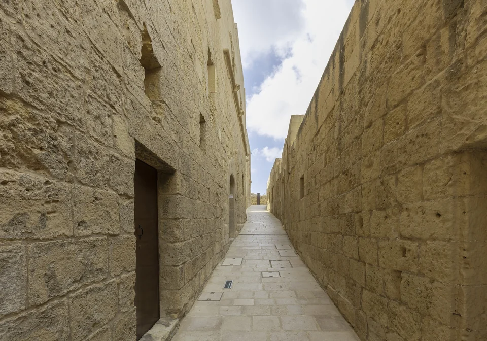 The fortified Cittadella rising above the rooftops of Victoria on Gozo