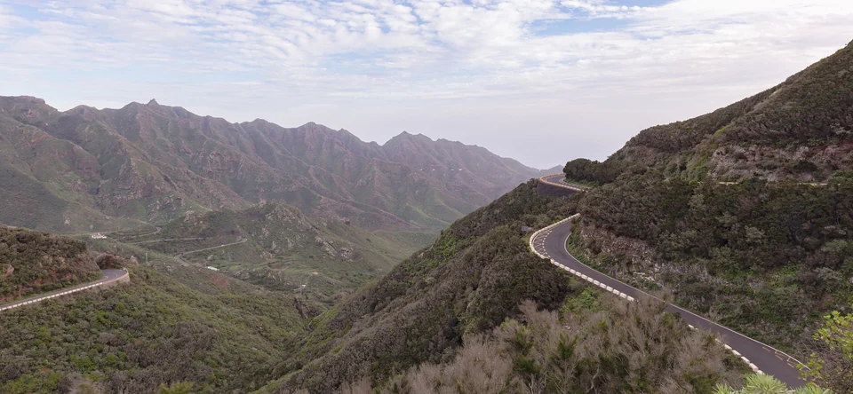 Rugged green ridges and valleys of Anaga Rural Park on the northeast of Tenerife